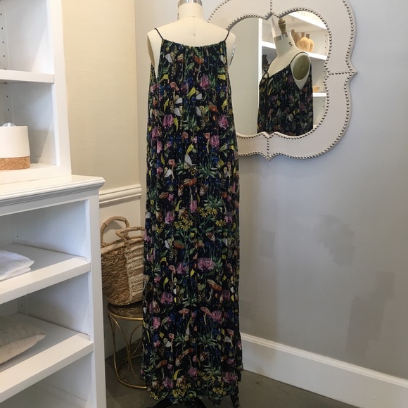 Anthropologie TRY B Navy Floral Boho Dress - Picture 2 of 2